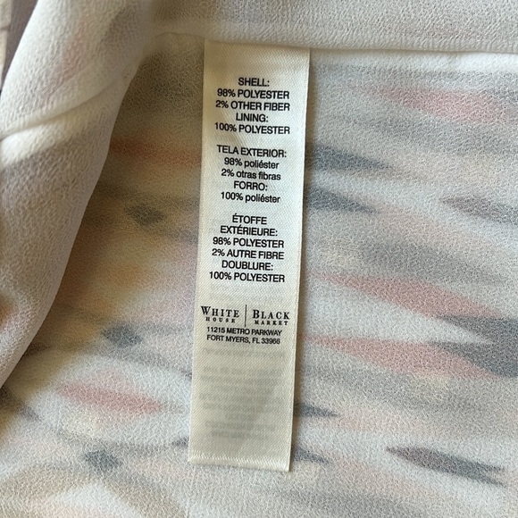 🏁 SALE 🏁 WHITE HOUSE BLACK MARKET Diamond Metallic Blouse w/Peach, Size 4 - Picture 5 of 8